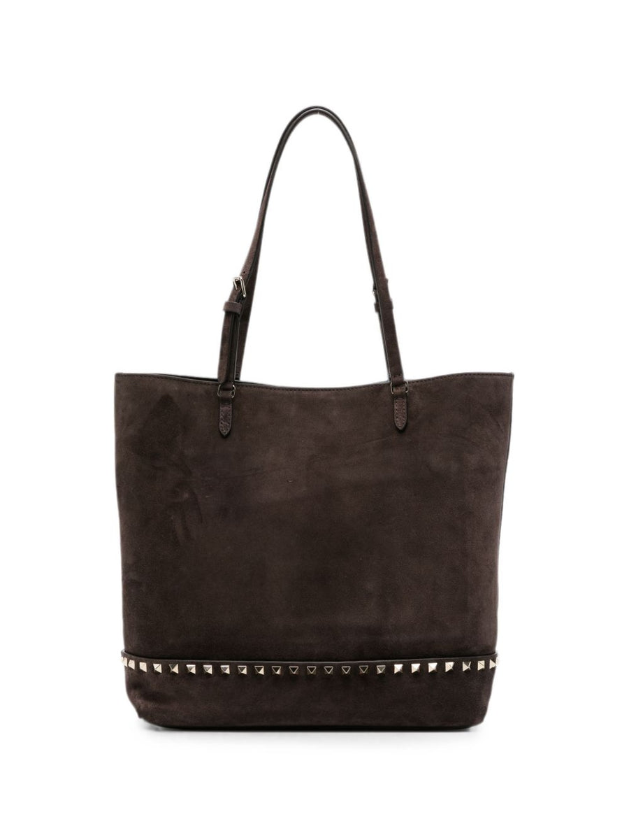 Valentino Garavani Rockstud Tote Bag — Brown