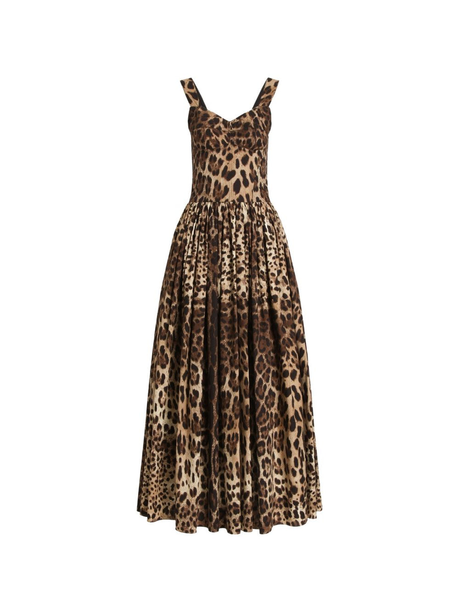Dolce & Gabbana Leopard-Print Cotton Dress — Leopard