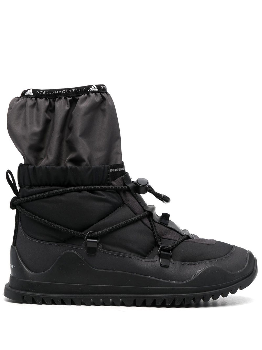 Adidas By Stella McCartney Logo-Tape Lace-Up Boot — Black