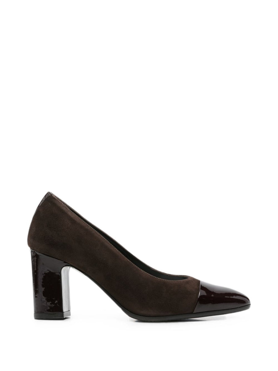 Carel Paris Suede and Patent-Leather Heel — Brown