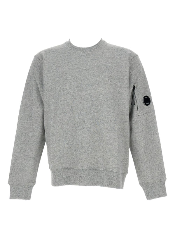 C.P. Company Logo Lens Pocket Cotton Sweatshirt — Grey