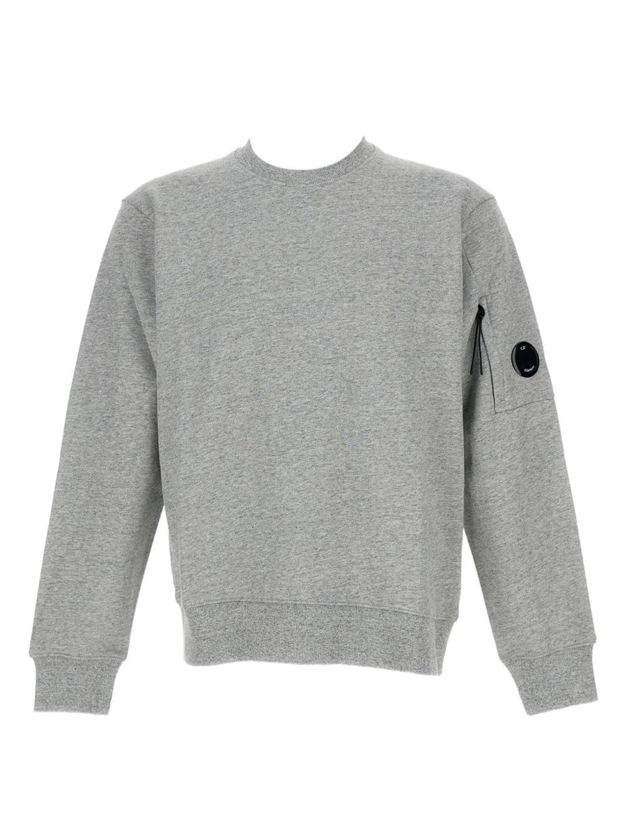 C.P. Company Logo Lens Pocket Cotton Sweatshirt — Grey