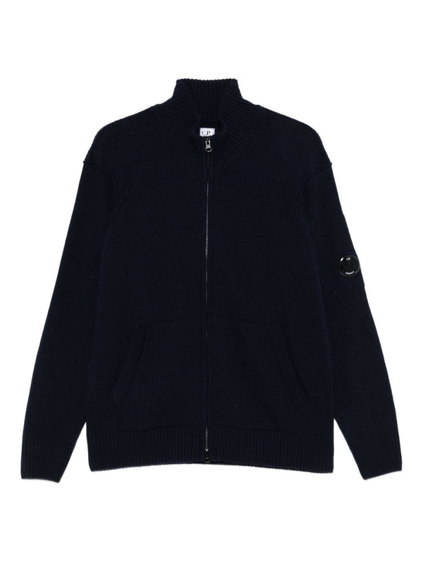 C.P. Company Wool Zip Cardigan — Navy