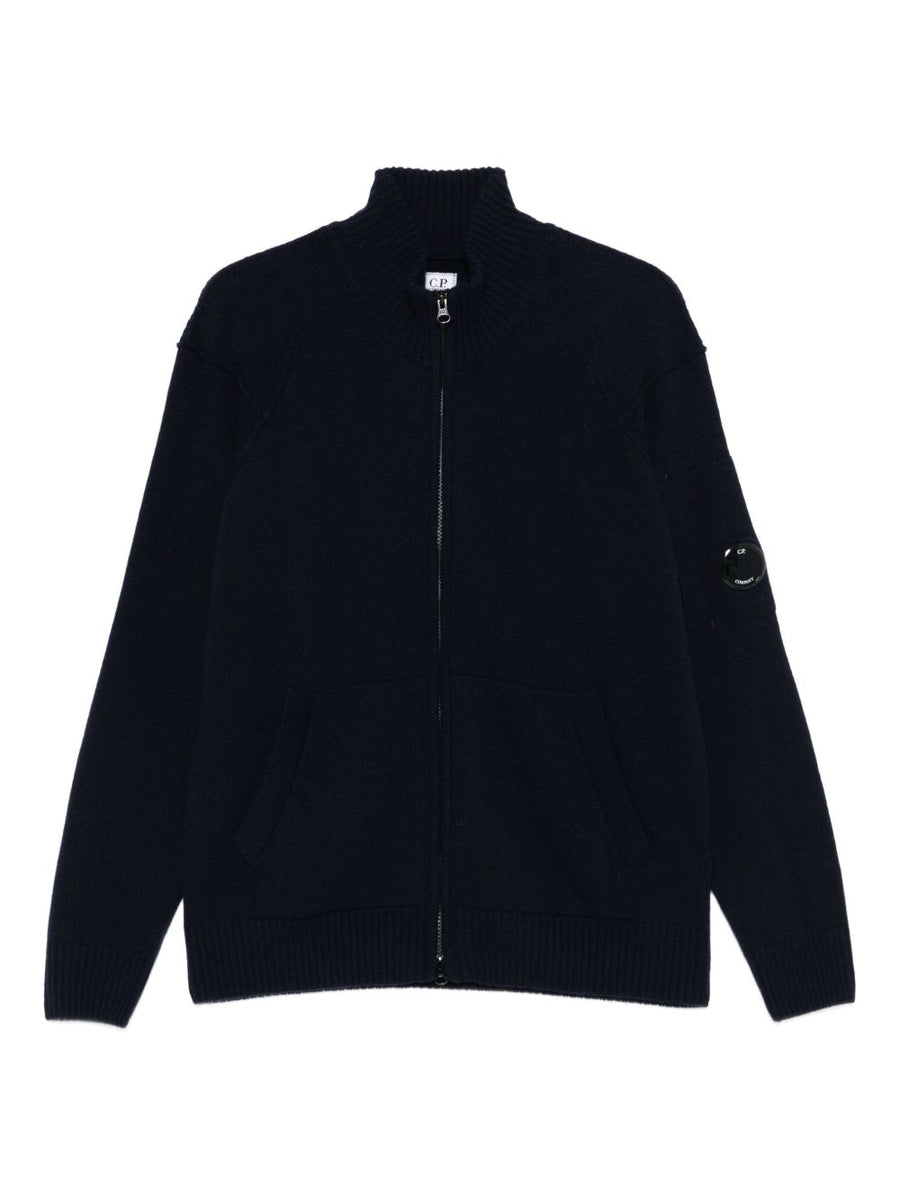 C.P. Company Wool Zip Cardigan — Navy