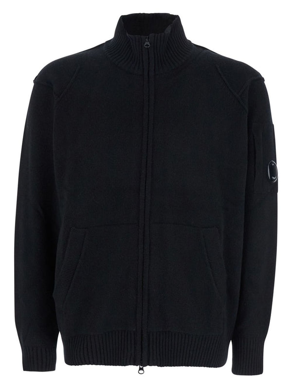 C.P. Company Lambswool Knit Cardigan — Black