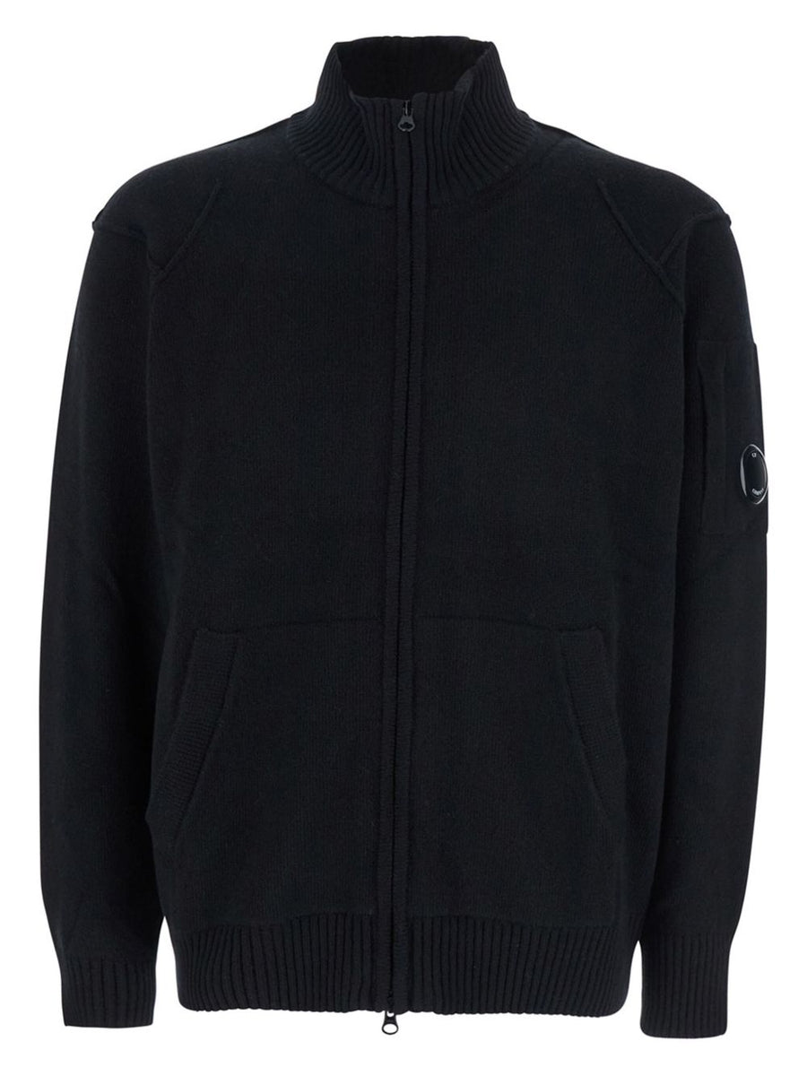 C.P. Company Lambswool Knit Cardigan — Black