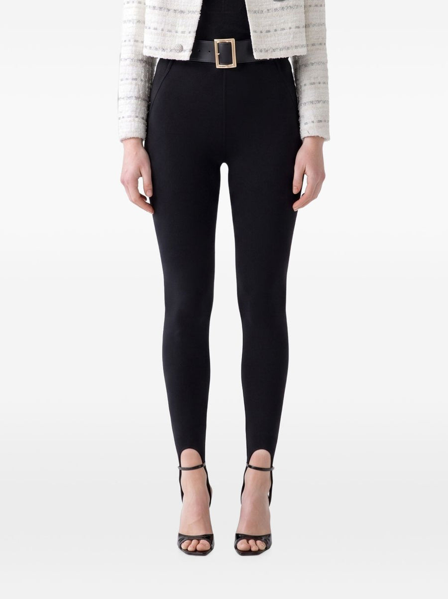 Self-Portrait High-Waist Tailored Trousers — Black