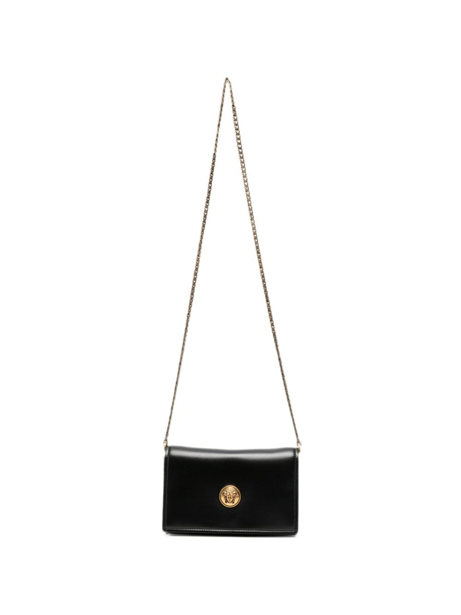 Versace Chain Strap Clutch — Black