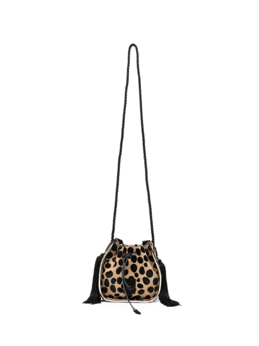 Forte Forte Leopard-Print Calf Hair Bucket Bag — Beige