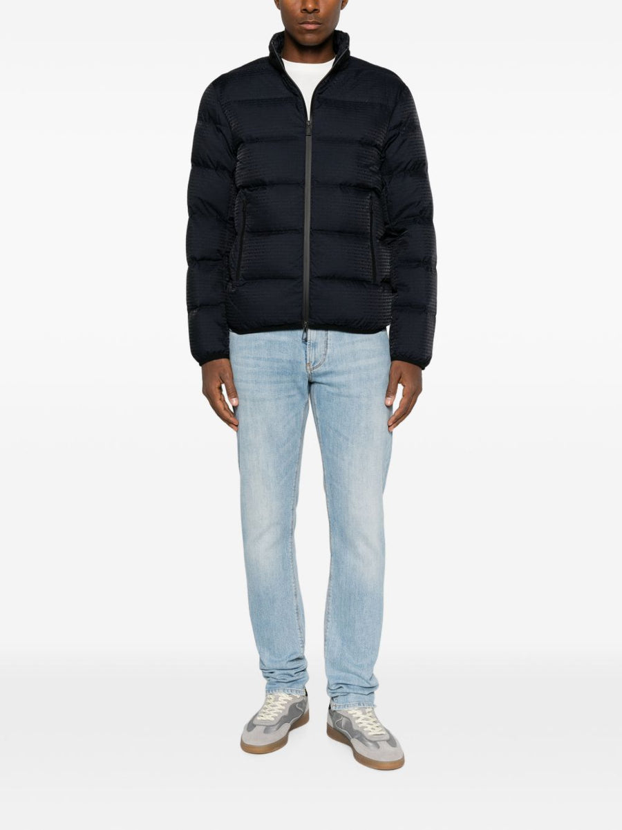 Emporio Armani Quilted Nylon Down Jacket — Navy