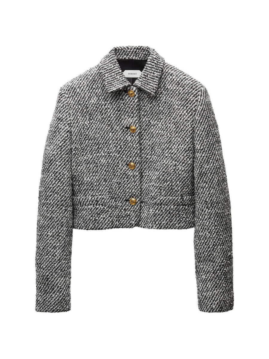 Versace Bouclé Wool Jacket — Black