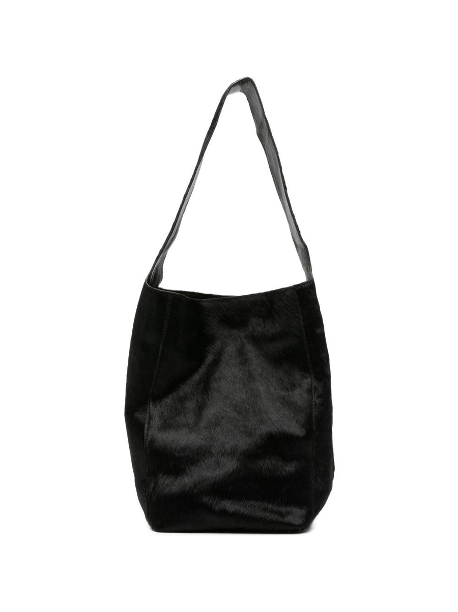 Alysi Calf-Hair Shoulder Bag — Black