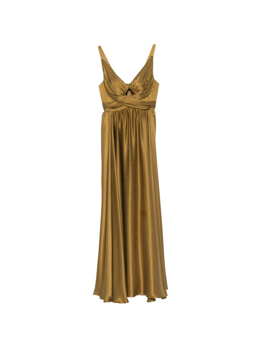 Zimmermann Silk Draped Dress — Gold