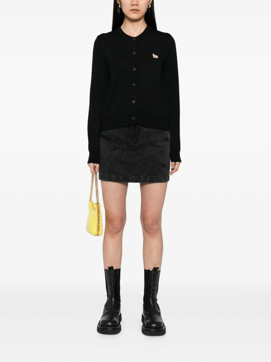Maison Kitsuné Wool Baby Fox Cardigan — Black
