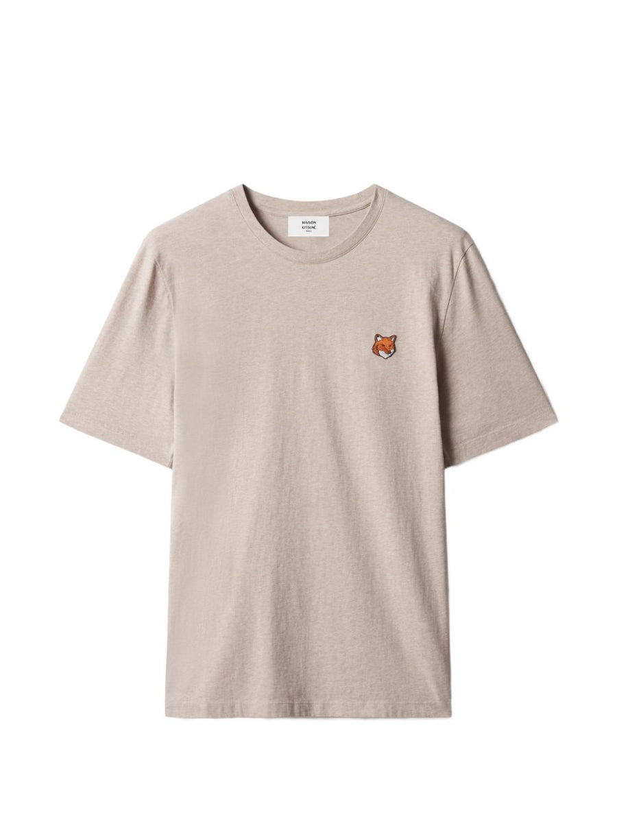 Maison Kitsuné Fox Head Patch T-Shirt — Beige