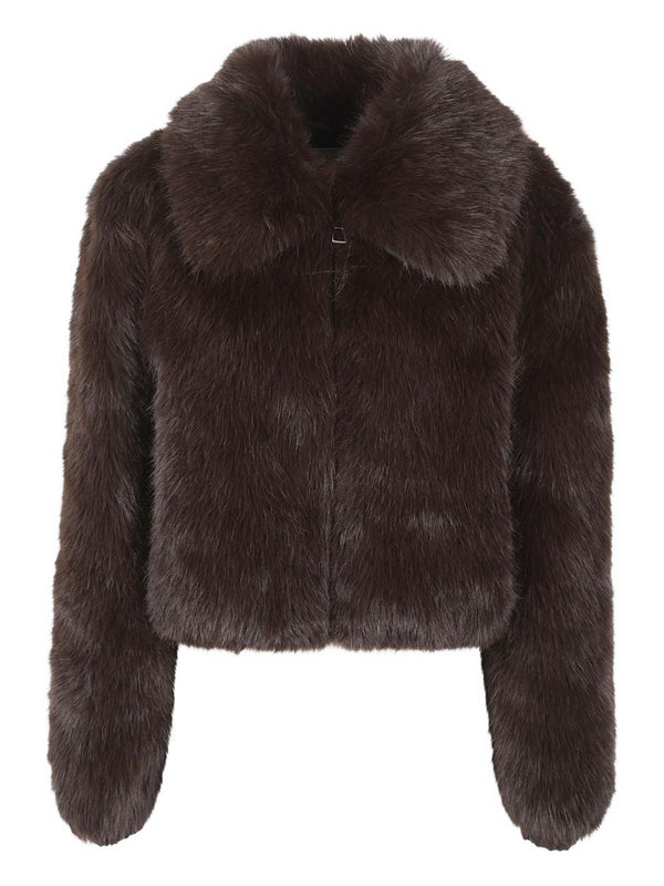 032C Faux Fur Coat — Brown