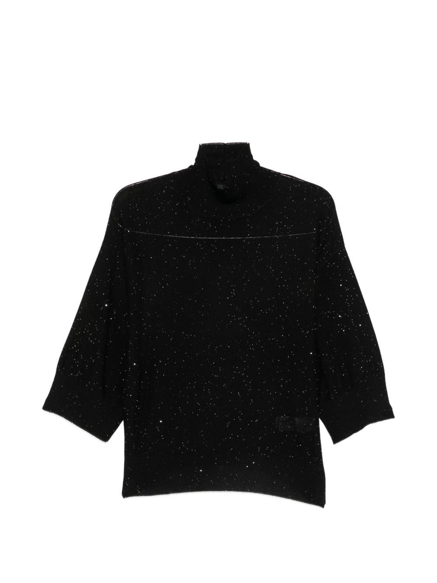 Fabiana Filippi Sequin-Embellished Wool Sweater — Black