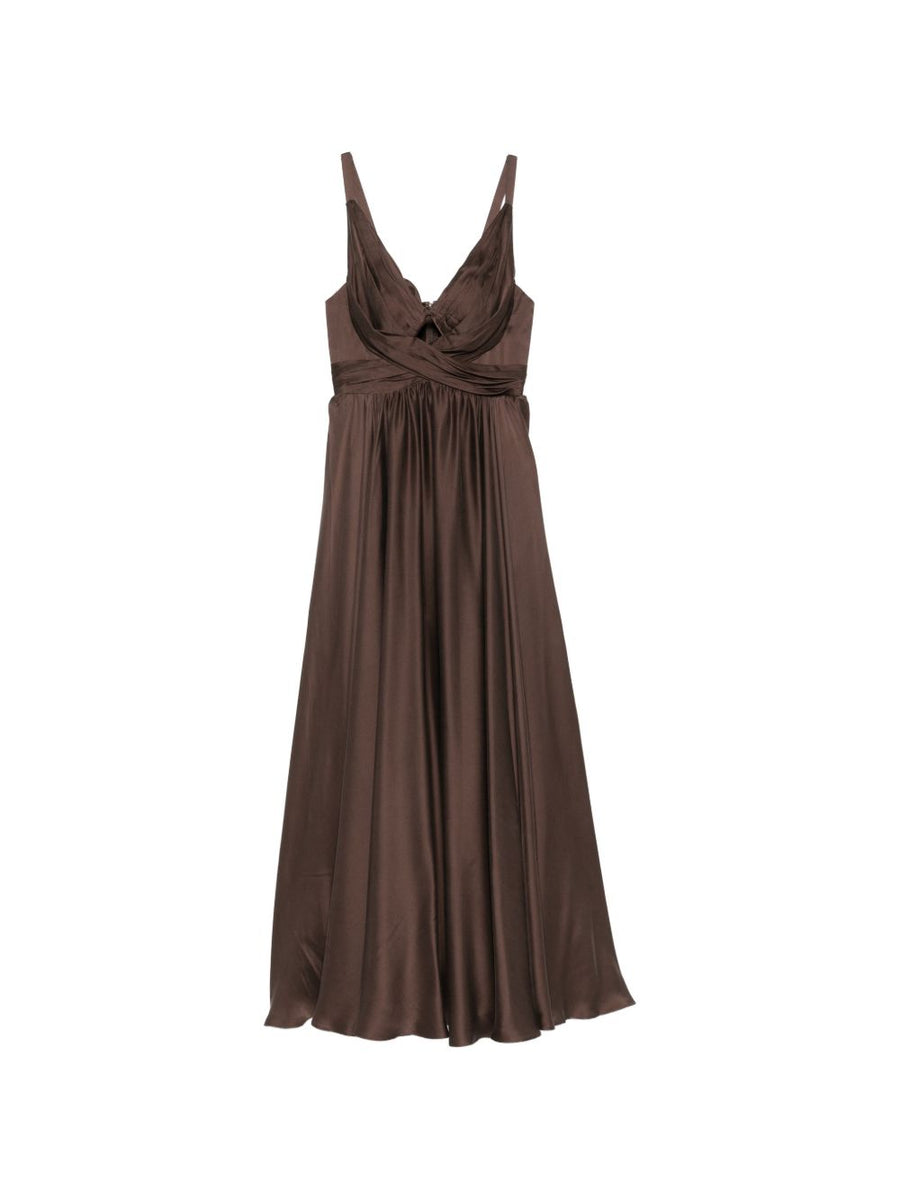 فستان حرير Draped من Zimmermann — بني