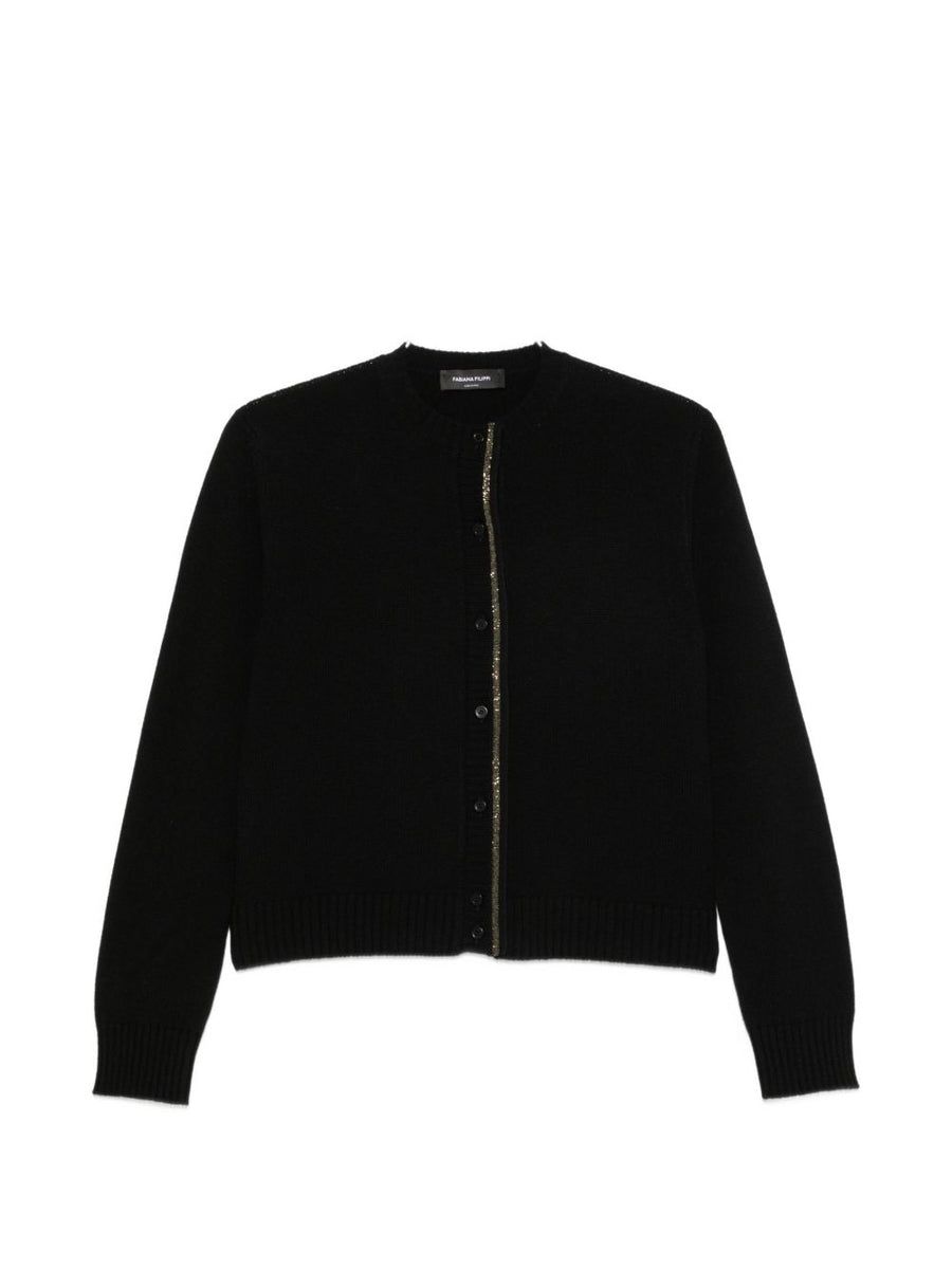 Fabiana Filippi Wool Knit Cardigan — Black