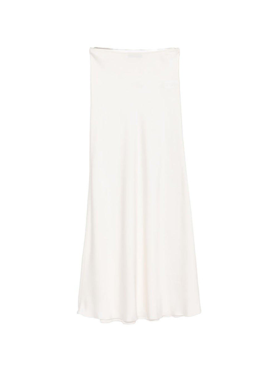 Fabiana Filippi Satin Flared Skirt — White