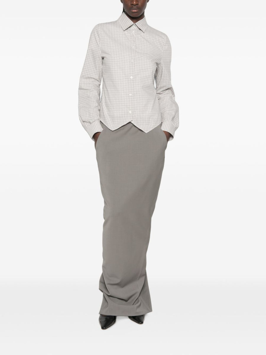 Maison Margiela Cotton Check Pattern Shirt — Grey
