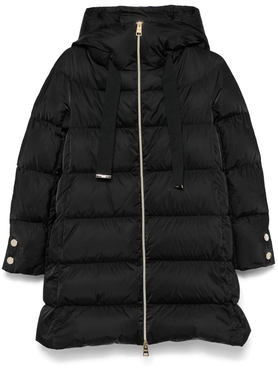 HERNO Satin Down-Filled Down Jacket — Black