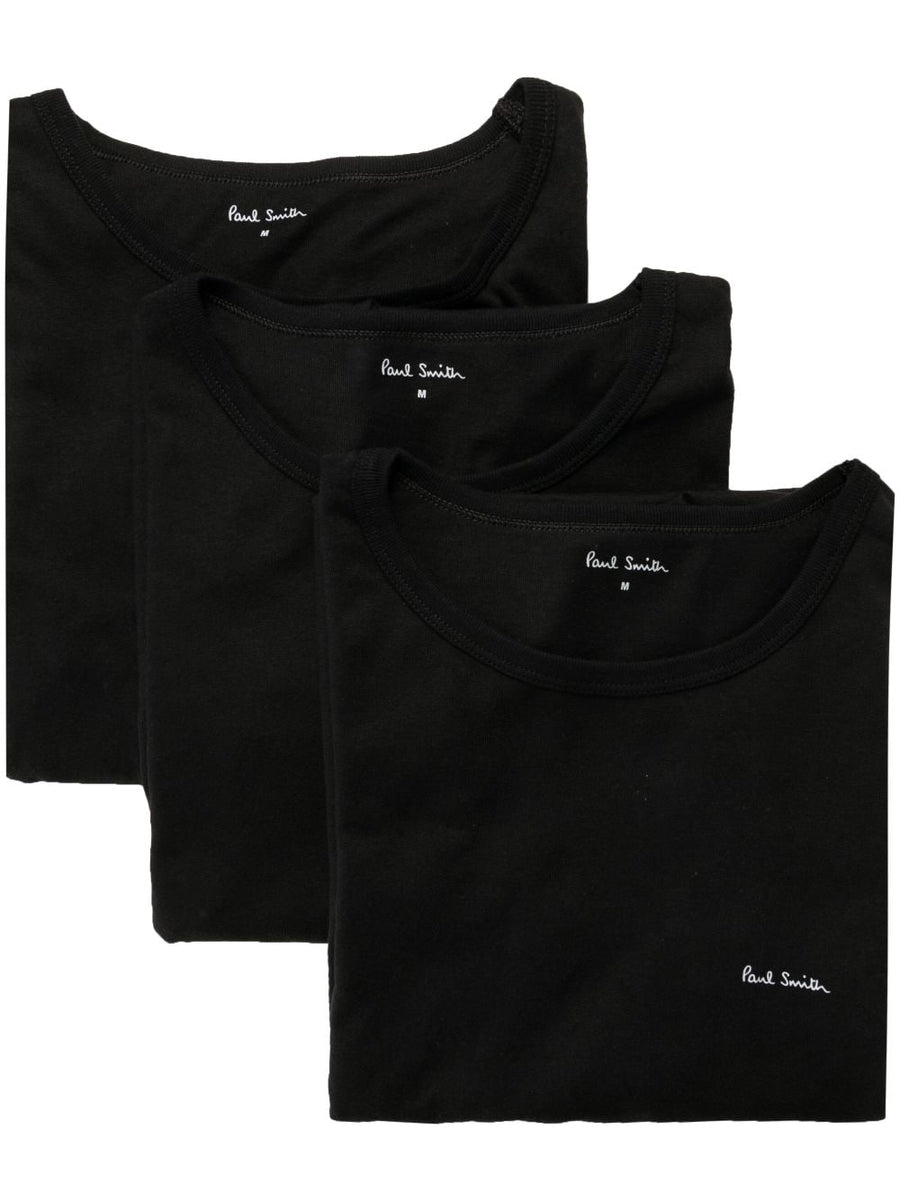 Paul Smith Logo-Embroidered Cotton T-shirt — Black