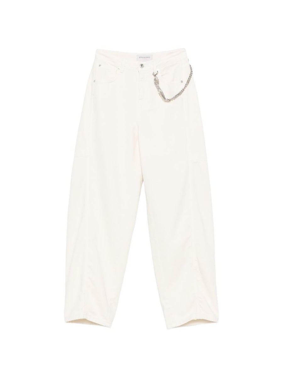 Ermanno Firenze Crystal-Embellished Trousers — white