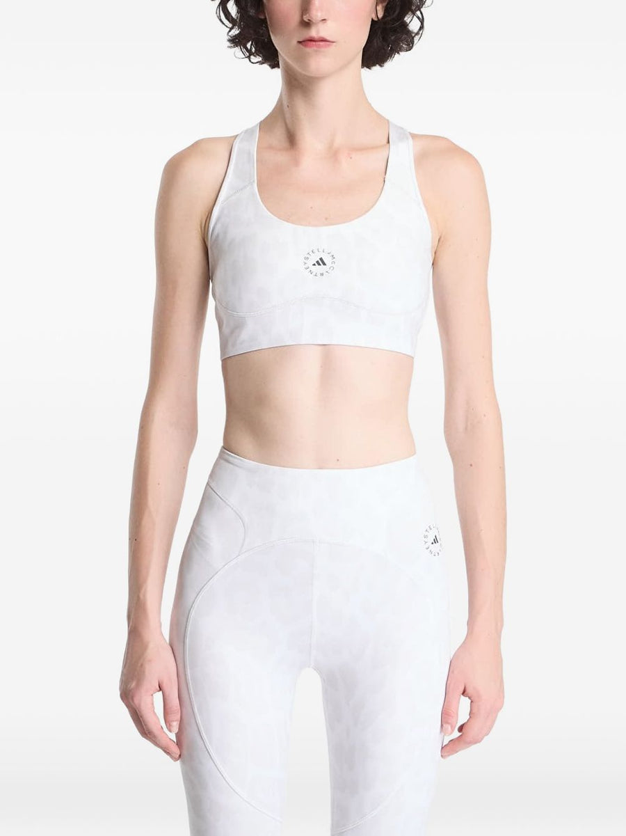Adidas By Stella McCartney Logo-Print Racerback Tank Top — White