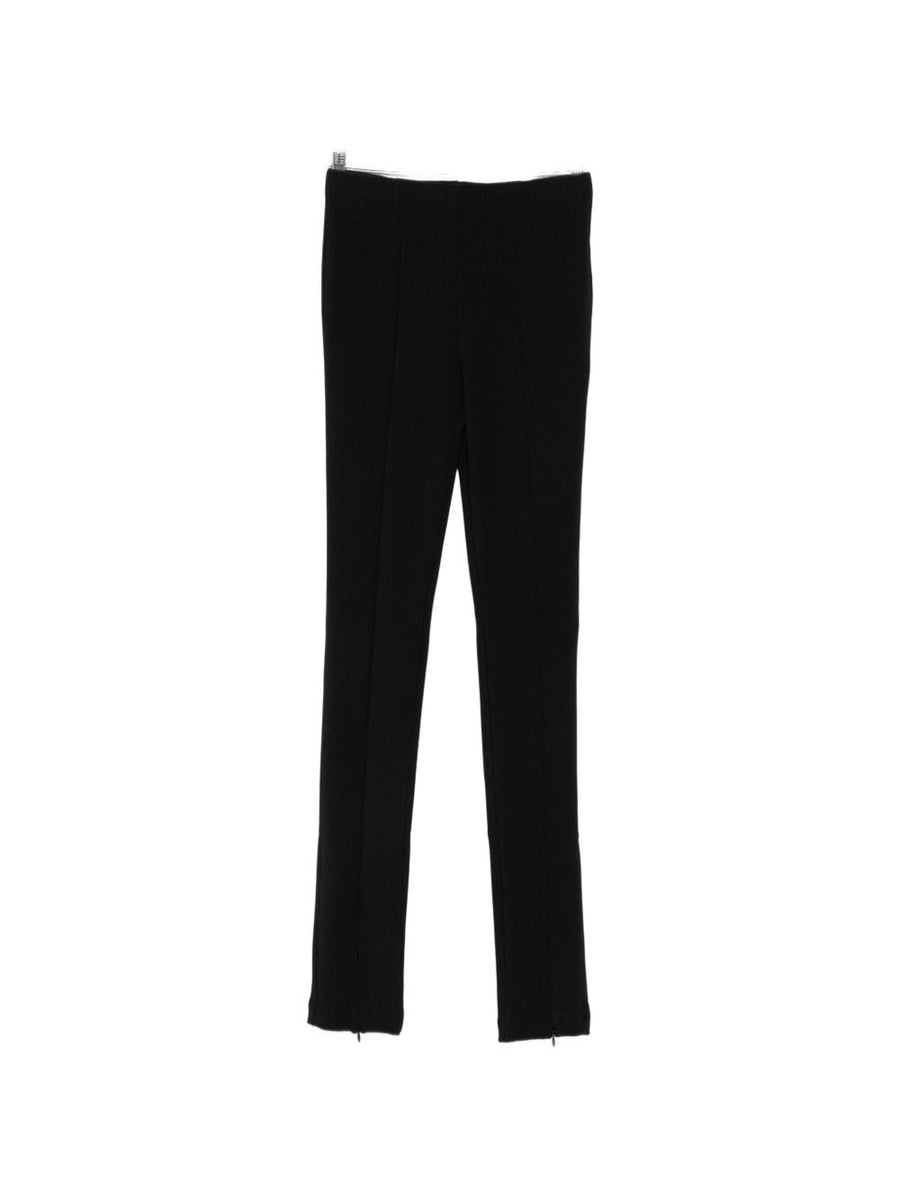 032C Ribbed Texture Leggings — Black