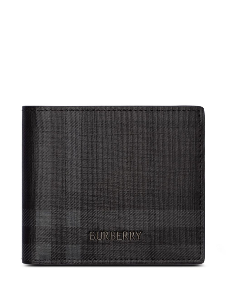 Burberry Check Bifold Wallet — Dark Grey