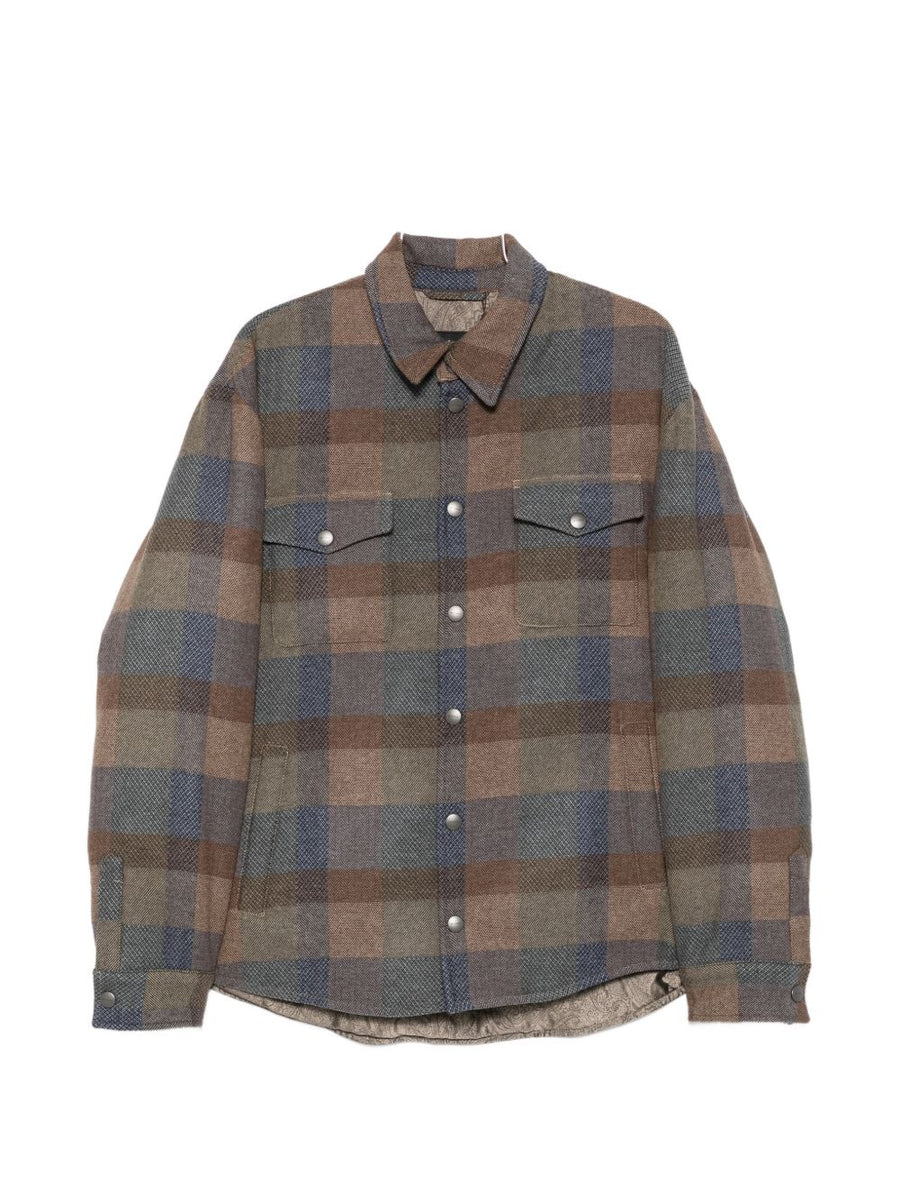 Etro Check Pattern Shirt — Brown
