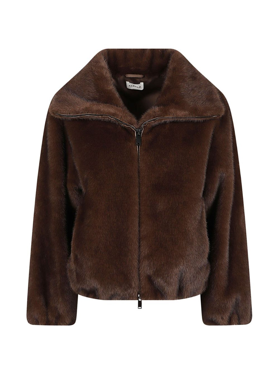 Parosh Faux Fur Coat — Brown