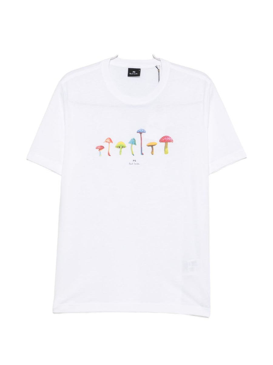 Paul Smith Mushroom-Print Cotton T-shirt — White