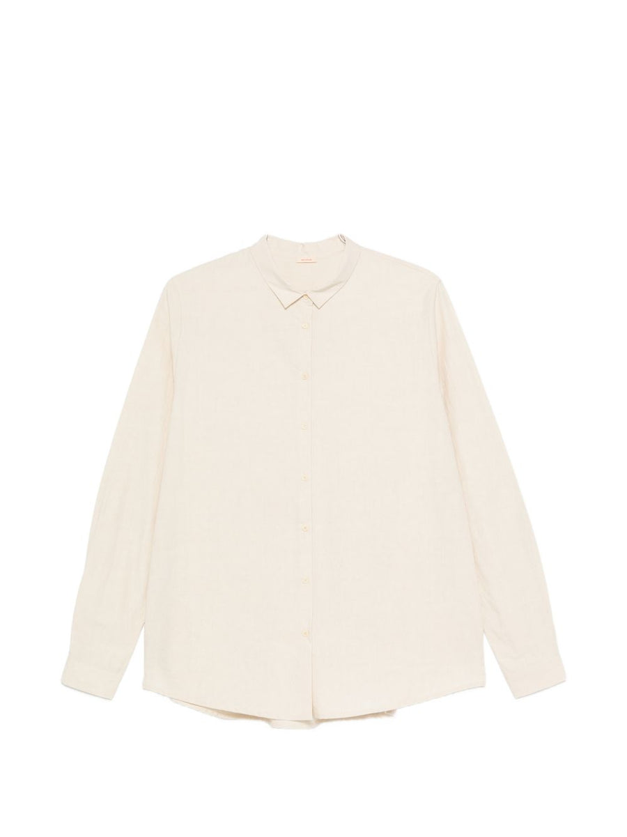 Apuntob Cotton Button-Down Shirt — Beige