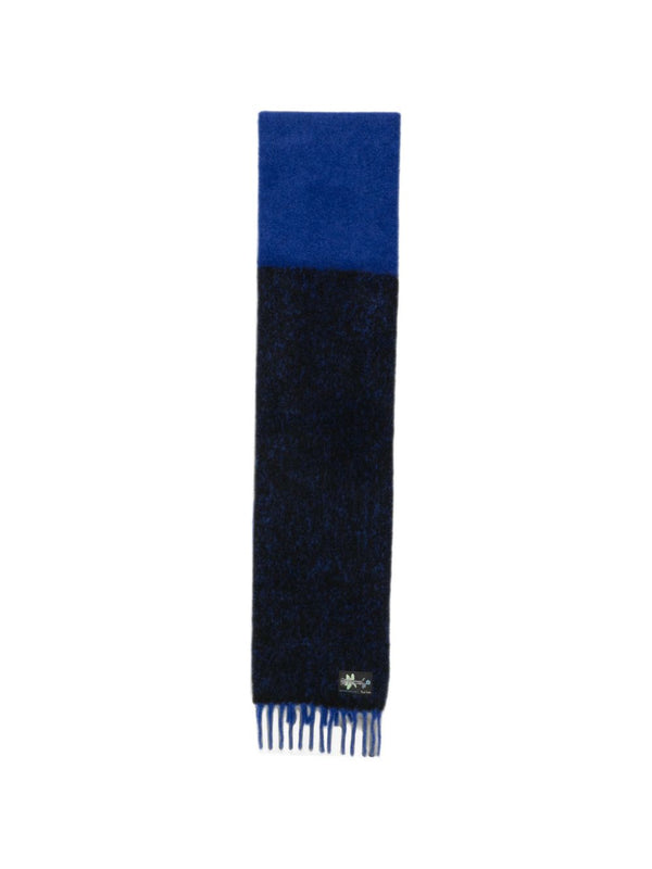 Paul Smith Colour-Block Wool Scarf — Blue