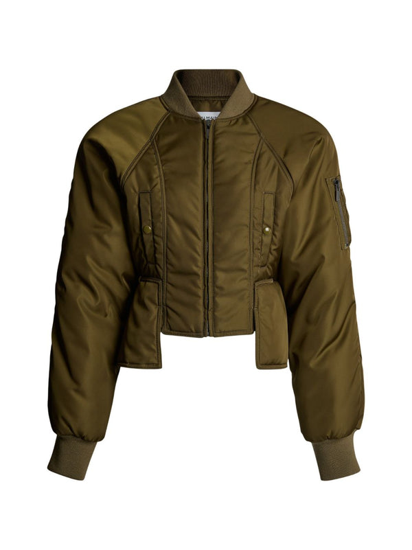 Balmain Nylon Bomber Jacket — Olive