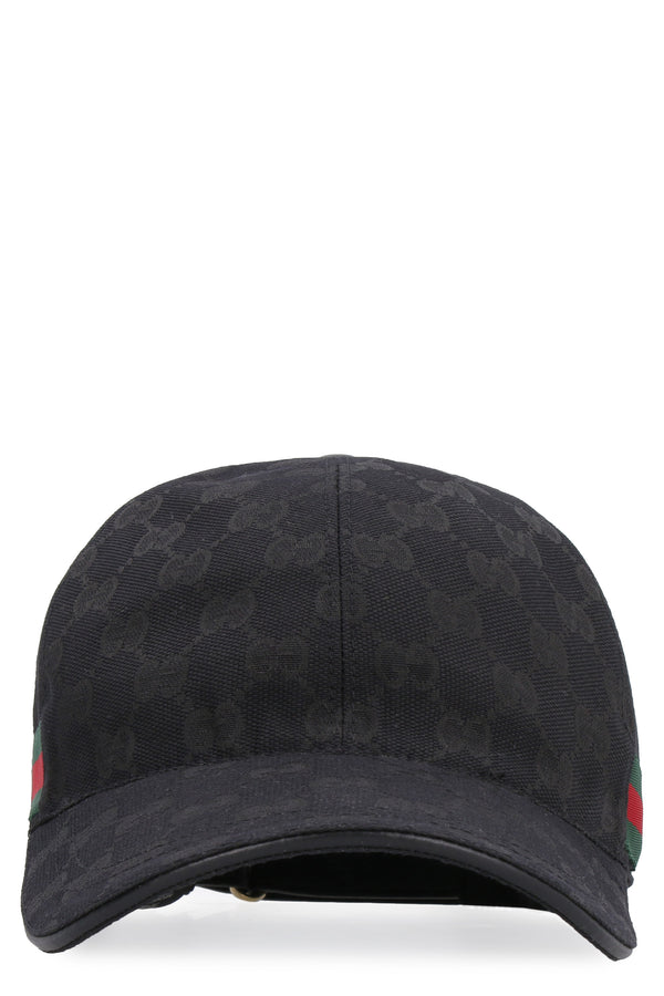 Gucci Logo All Over Baseball Cap Black Polyester Hat