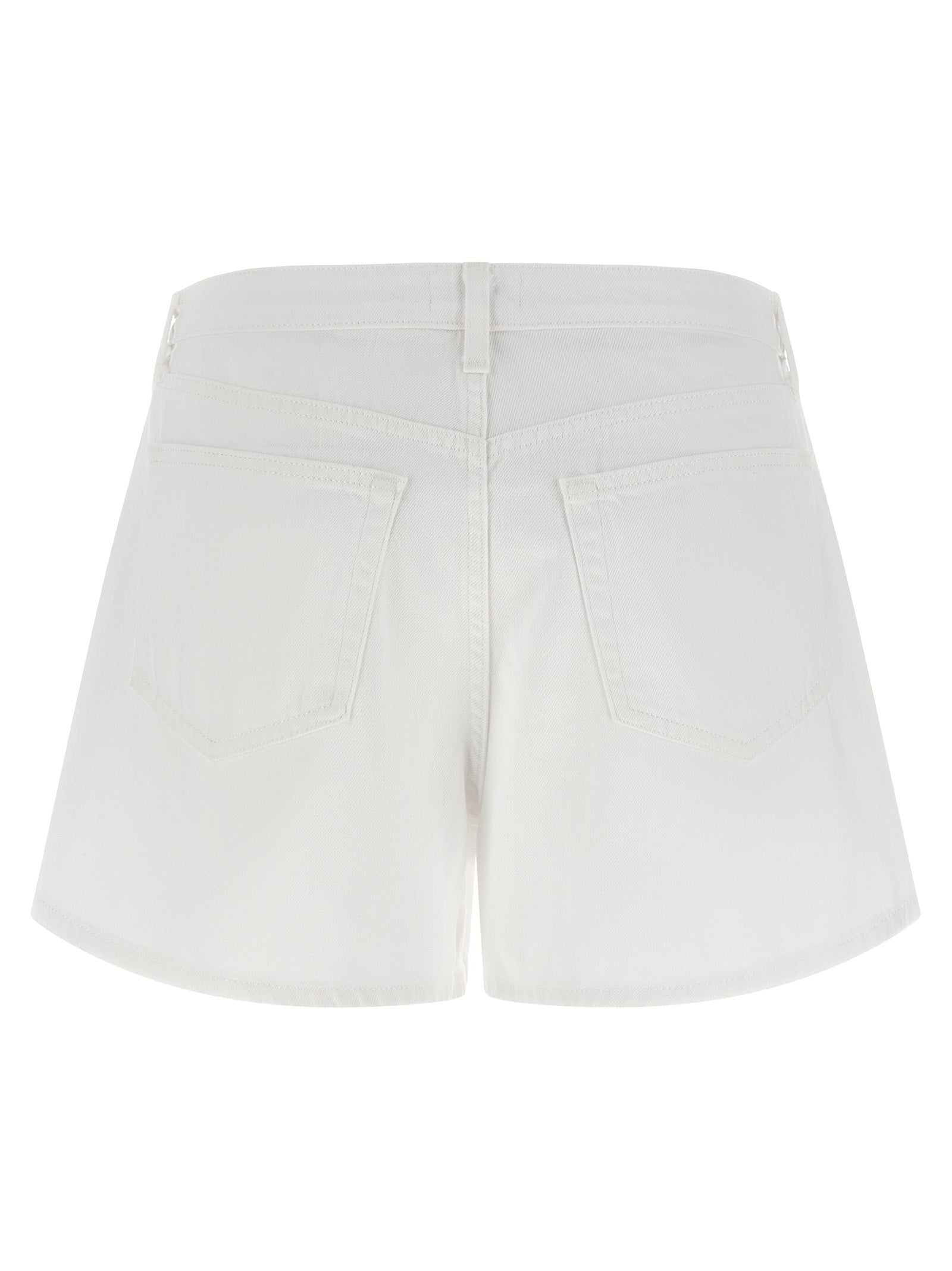 Lissania Shorts White Cotton Bermuda