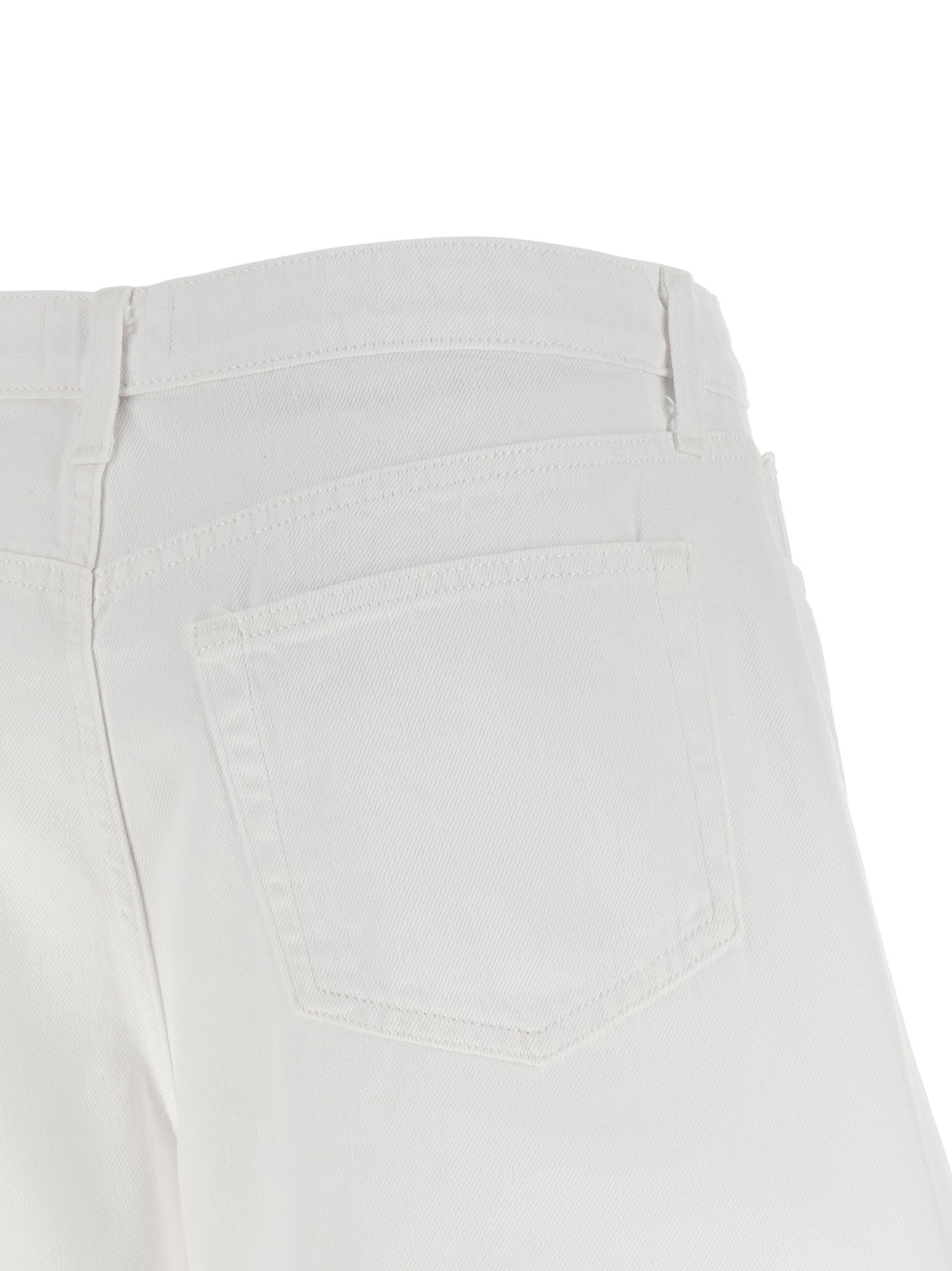 Lissania Shorts White Cotton Bermuda