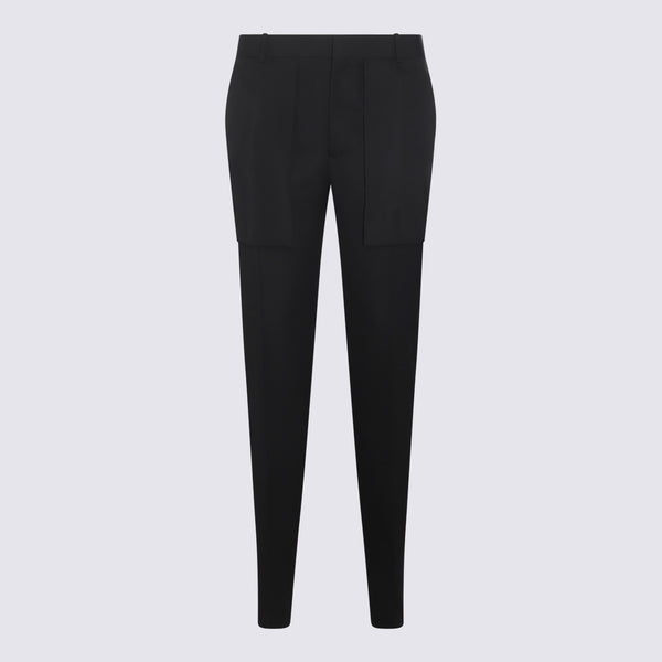 Alexander McQueen 100% Wool trousers in black