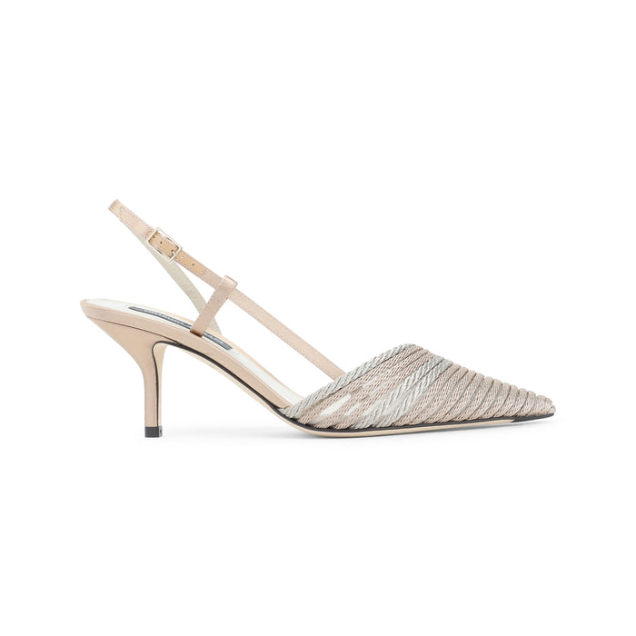 Satin Slingback Nude & Neutrals Polyamide Shoe