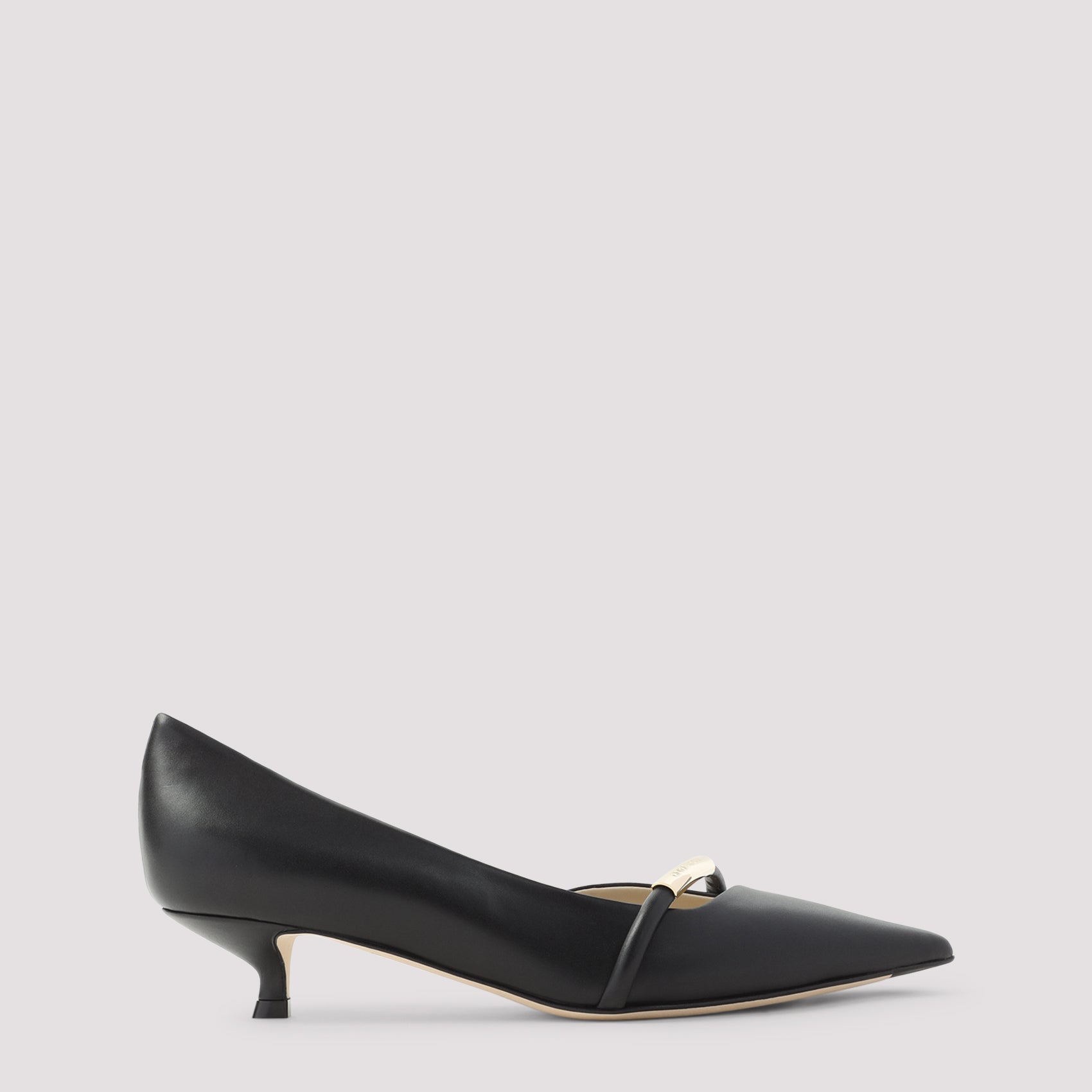 Leather Court Decollete Black Calf Shoe