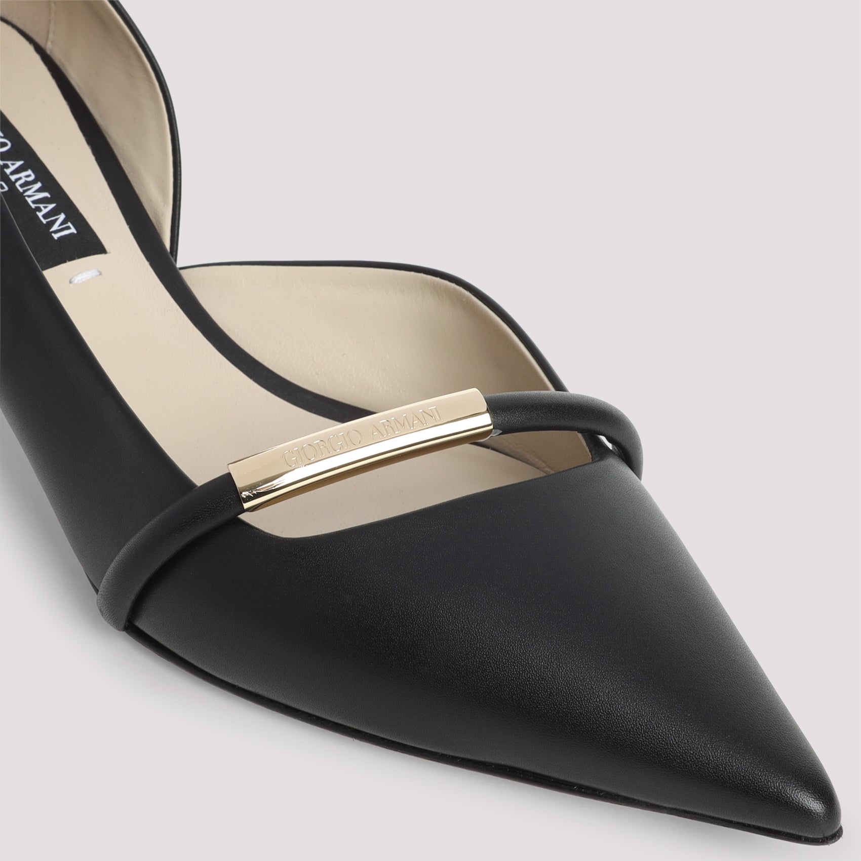 Leather Court Decollete Black Calf Shoe