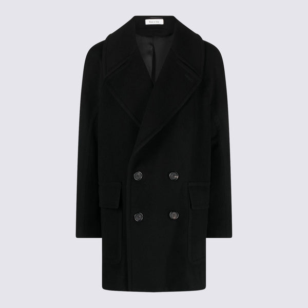 Alexander McQueen 90% wool coat in black