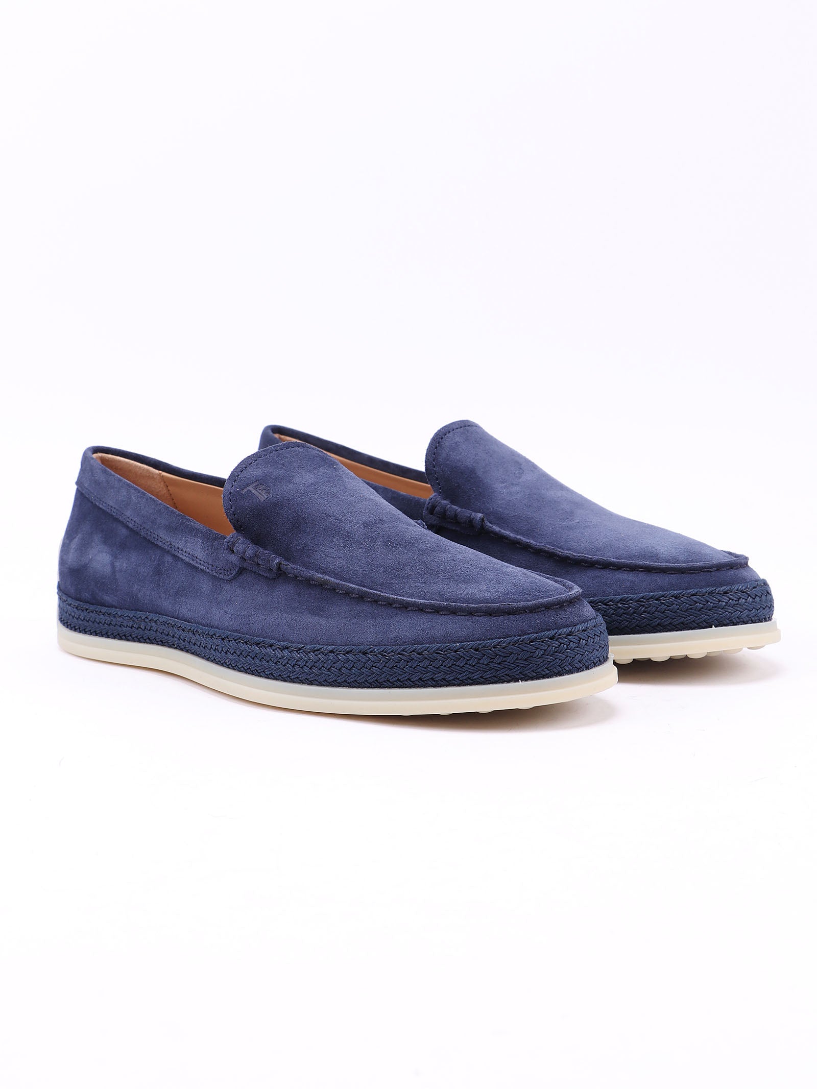 Pantofola Gomma Rafia Blue Calf Leather Shoe