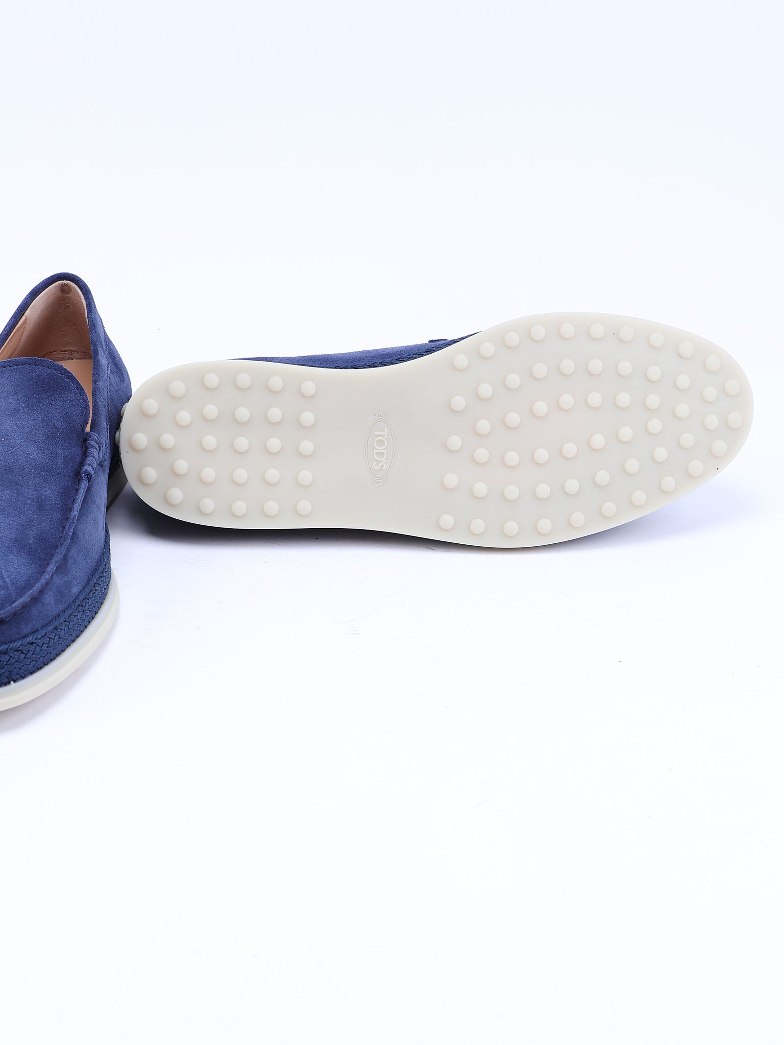 Pantofola Gomma Rafia Blue Calf Leather Shoe
