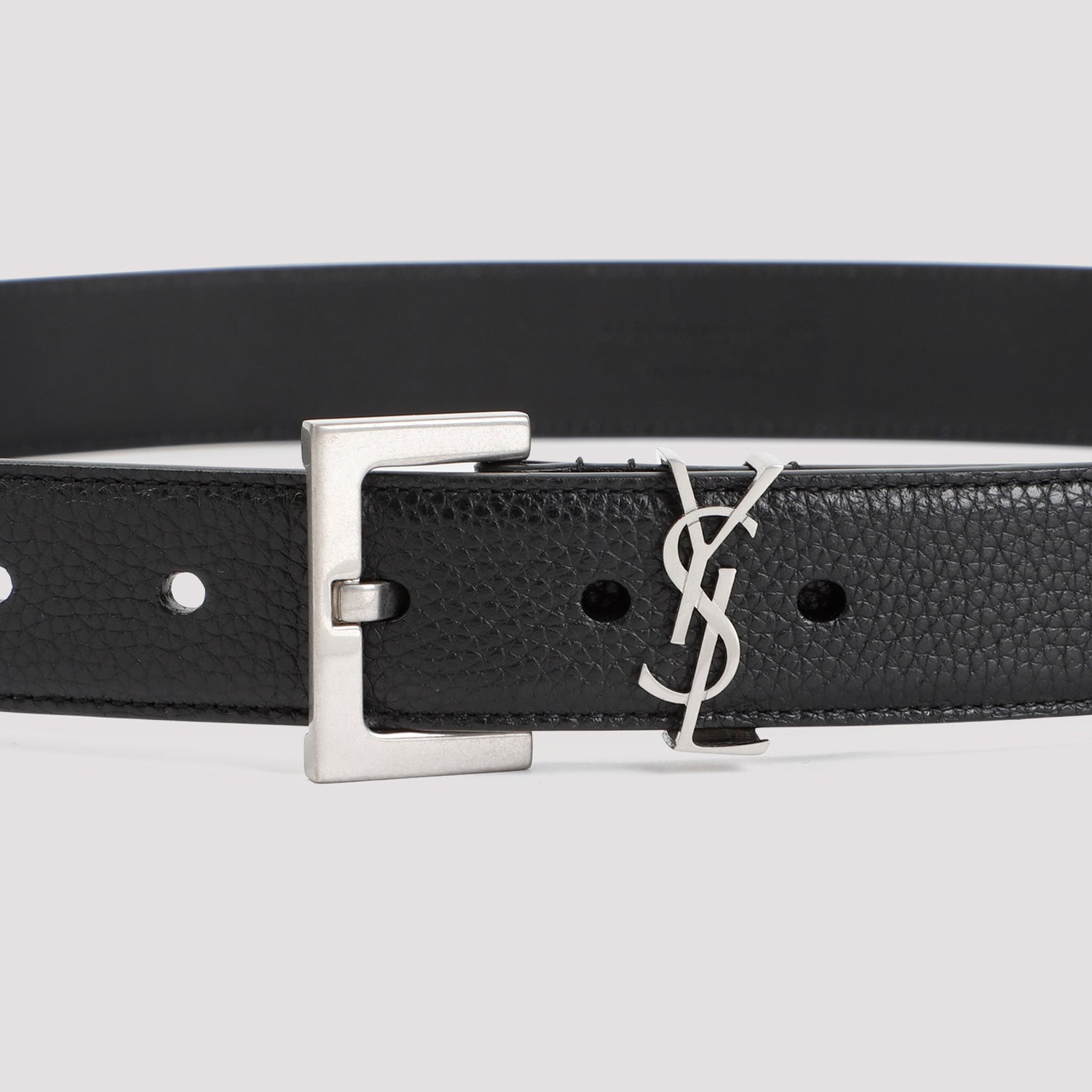 Grained Calf Leather Belt Black