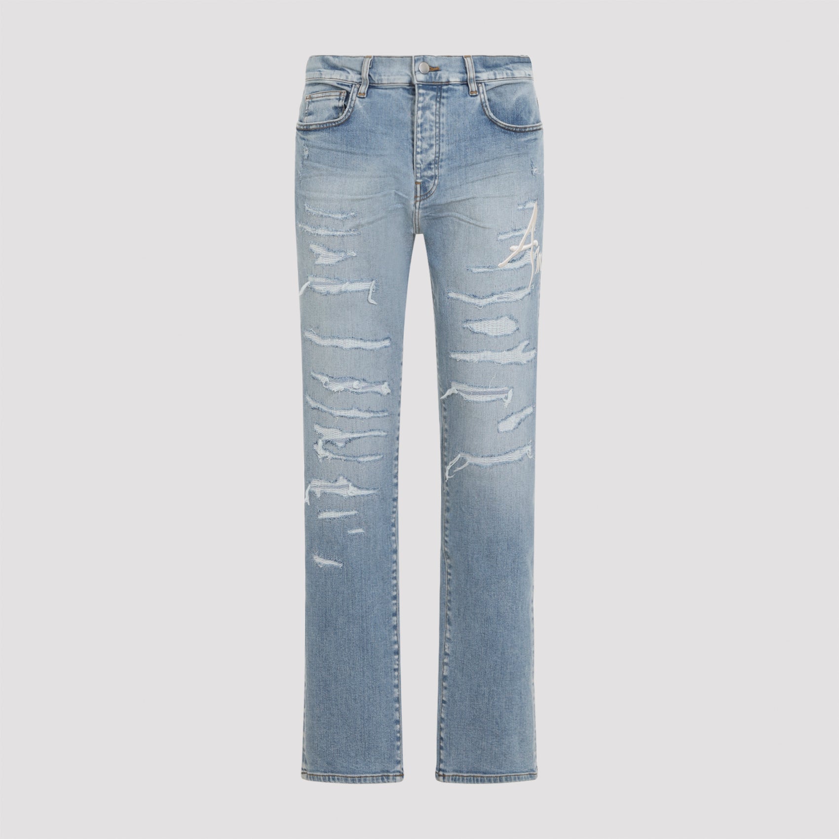 Repaired Slim Jeans Blue
