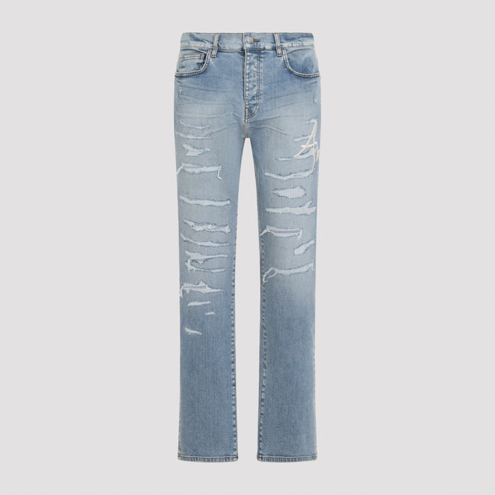 Repaired Slim Jeans Blue